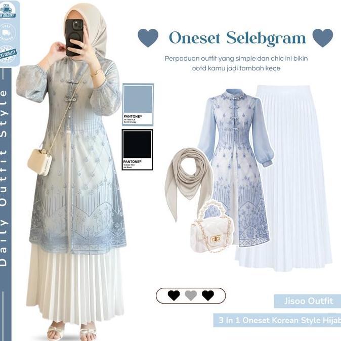 Tulip Kondangan Style ( Tas +Bella Square + Tunik + Rok ) Ootd Setelan Remaja - Jo128