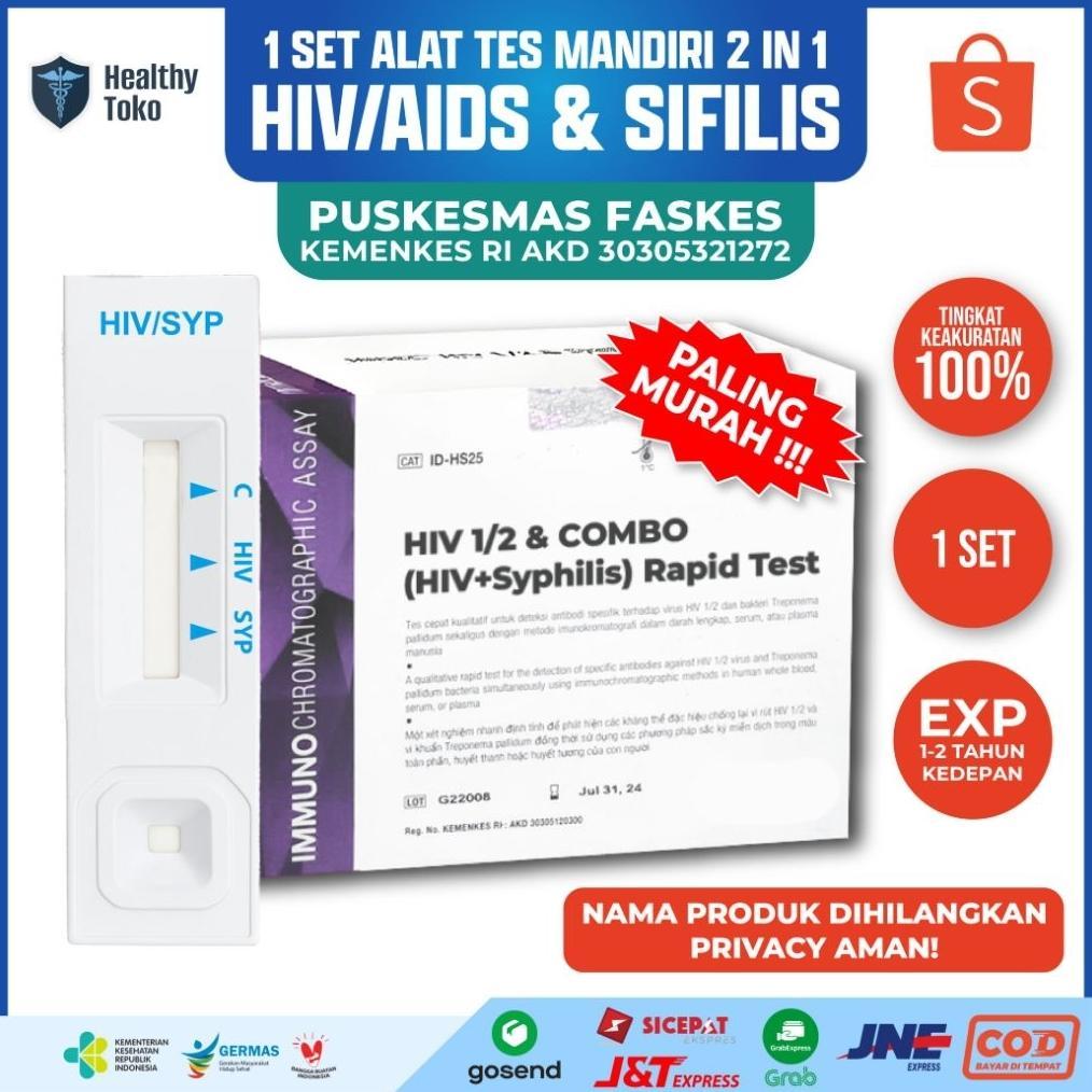 READY Alat Tes HIV AIDS & Sifilis 4.0 One Step Akurat 100% , 1 set 2 Pemeriksaan Standar RS Klinik M
