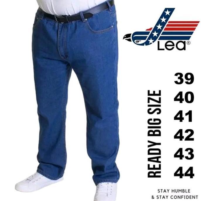 jasilbeny - lea celana jeans panjang pria model standart reguler lea 66 hitam navy denim jeans big s