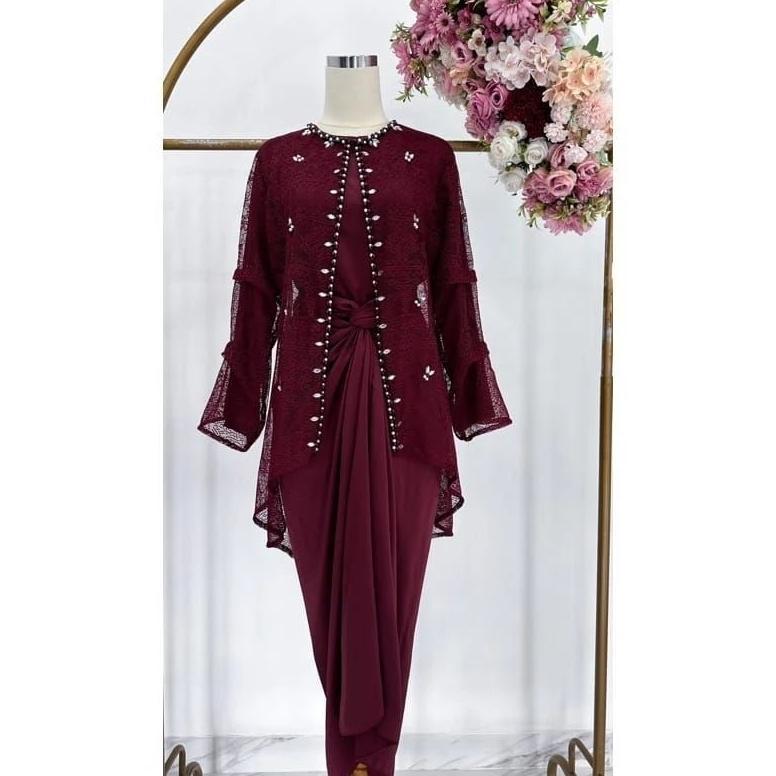 DISKON GOKIL (ADA JUMBO) ONESET CLARISA ORGANZA OUTER  PREMIUM OUTFIT KONDANGAN SETELAN ROK LILIT | 