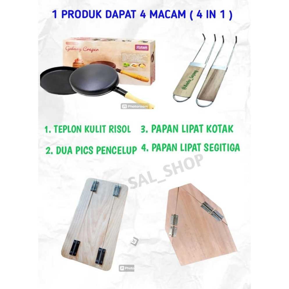 ready 1 SET Cetakan Risolles Teflon Kulit adonan dan Papan lipat kayu Risoles lengkap