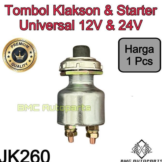 Saklar / Switch / Tombol Klakson & Starter Tipe Jk260 Mobil & Motor Universal 12V / 24V