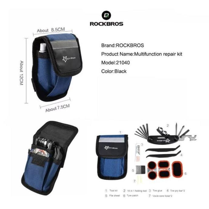 Promo Rockbros Kunci Sepeda Tambal Ban Sepeda Lipat Mtb Road Bike Satu Set Cod