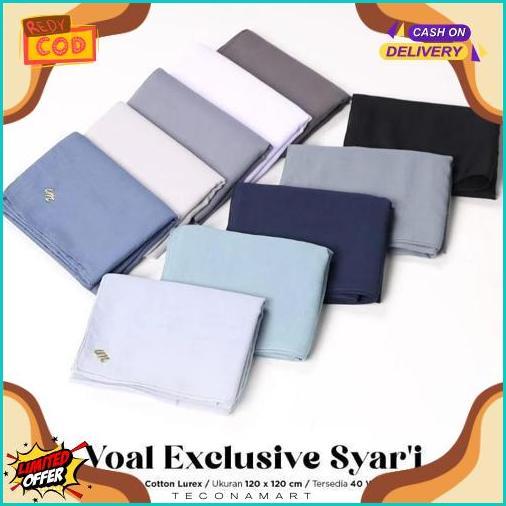 Hijab Segiempat Jumbo Voal Exclusive Syari 120X120Cm Jahit Tepi Umama