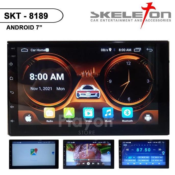 TERMURAH - 2 din Head Unit Android 7 inch Skeleton 8189 Double Din Bluetooth GPS