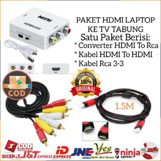 Youii- Paket Hdmi To Av Rca Converter Hdmi2Av Kabel Hdmi To Hdmi