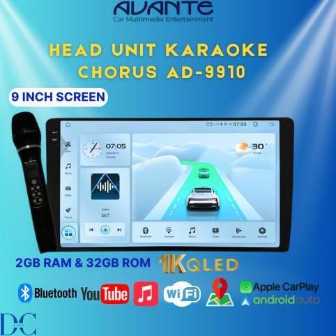 NEW Headunit Android Mobil - Headunit Android Avante Karaoke Chorus AD-9910 - 9 Inch - Ram 2/Rom 32 