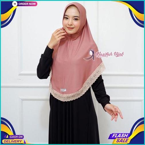 Nasifah Hijab2 - Jilbab Sari Renda / Jilbab Instan Renda Bahan Jersey