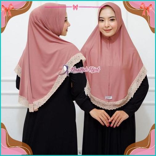 Nasifah Hijab2 - Jilbab Sari Renda / Jilbab Instan Renda Bahan Jersey