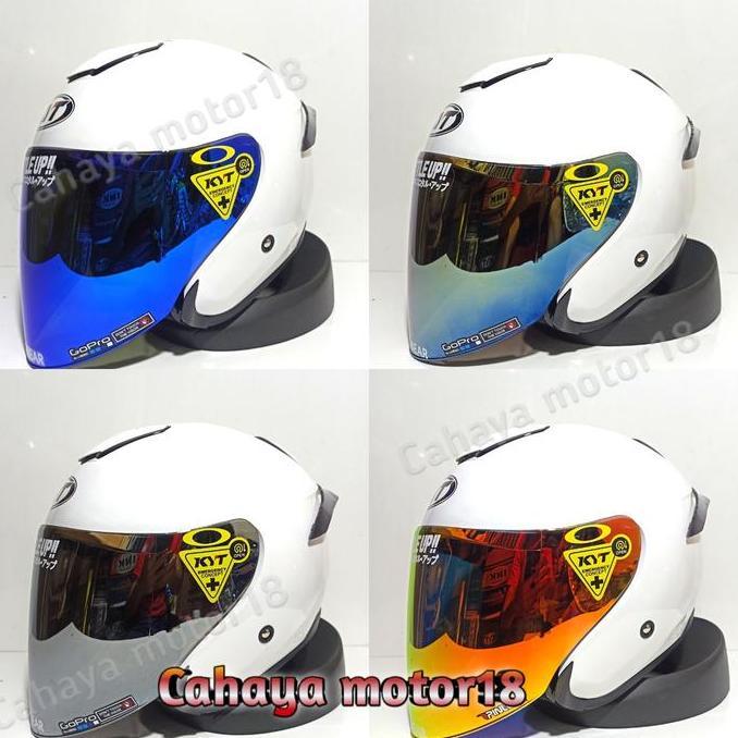 BEBAS ONGKIR - HELM KYT KYOTO R SOLID WHITE|PUTIH PAKET GANTENG KYT ORIGINAL