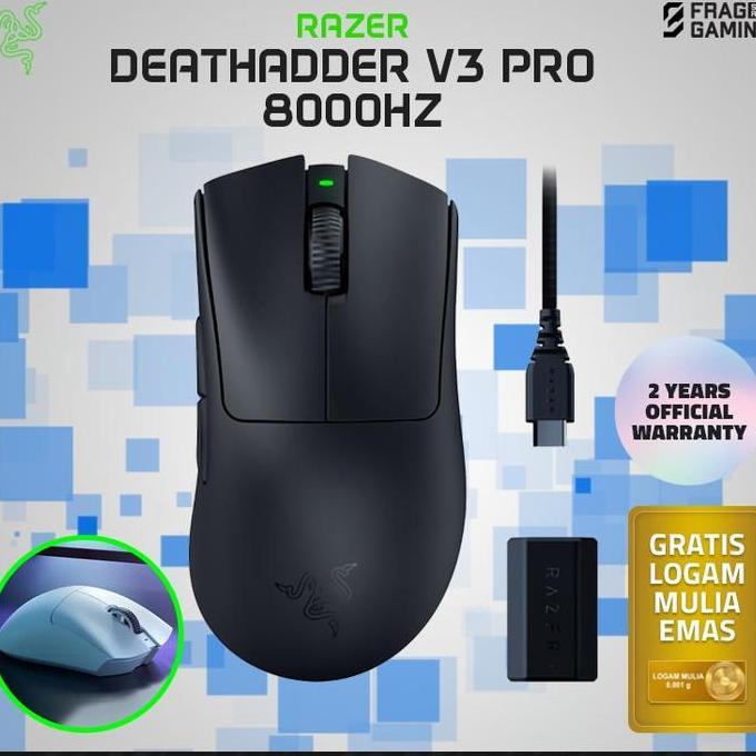 TERBARU - Razer Deathadder V3 Pro Black 8000 Hz Gaming Mouse DeathadderV3