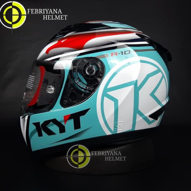 TERMURAH - Helm Full Face Kyt R10 Aquamarine