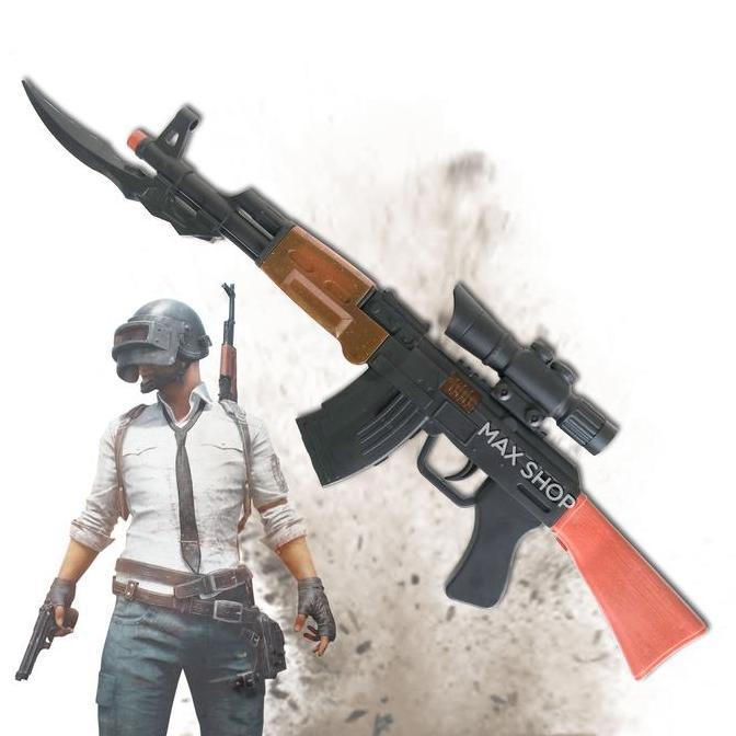 Music Electric Flash Gun AKM - Pistol Mainan Anak Senjata Tembakan