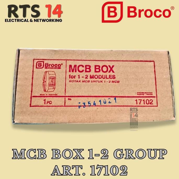Ready stock MCB Box Broco 1-2 Group Hitam Outbow Kotak Panel Listrik ART 17102 / MCB Panel Tempel