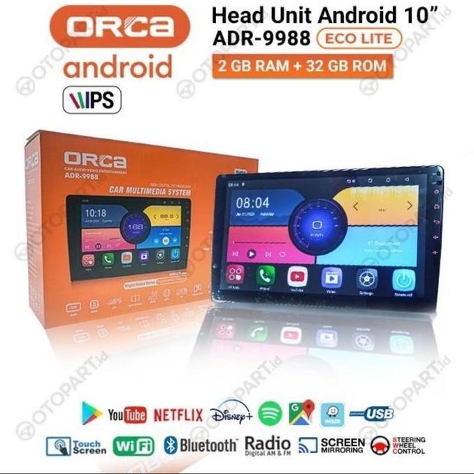 Headunit Android Orca 10inch 2/32GB ecolite TV mobil Universal