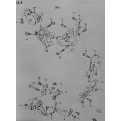 ENGINE MOUNTING BELAKANG / TRANS MOUNTING KARIMUN ESTILO 4 PISTON ASLI