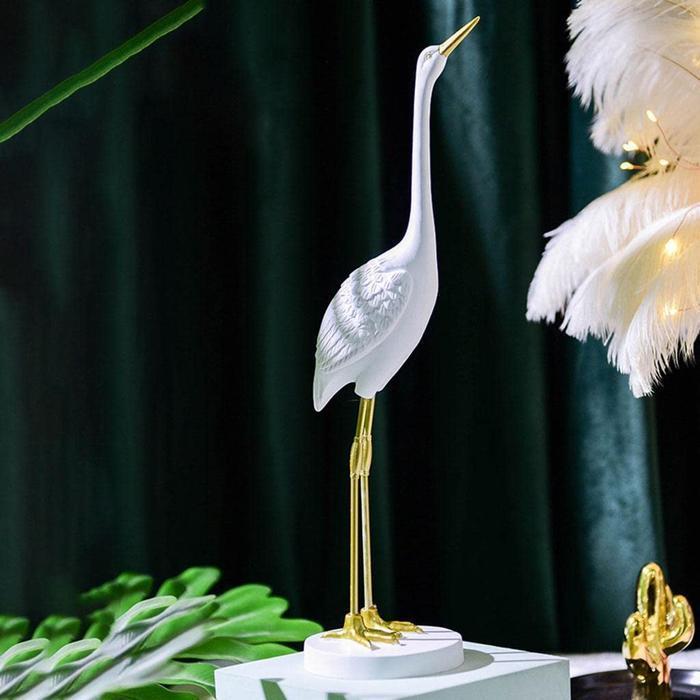 Pajangan Meja Burung Bangau / White Crane Statue Figure EB Home 2621