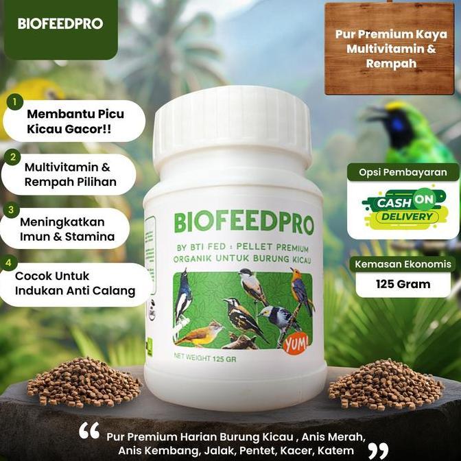 Pur Premium Harian Burung Kicau 125gr Biofeedpro | Jalak - Cendet - Kacer - Anis Merah - Anis Kemban