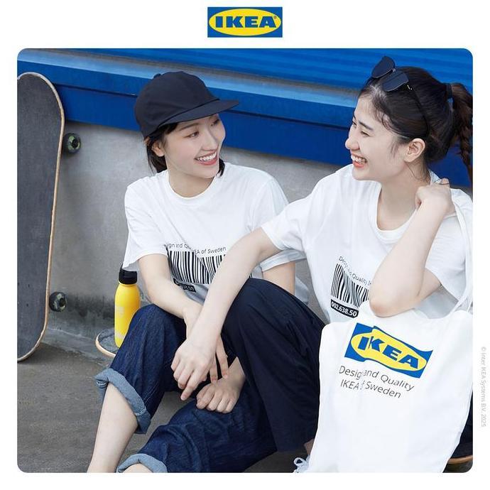 Murah IKEA EFTERTRADA Tote Bag Bahan Katun - Putih Kantong Non COD