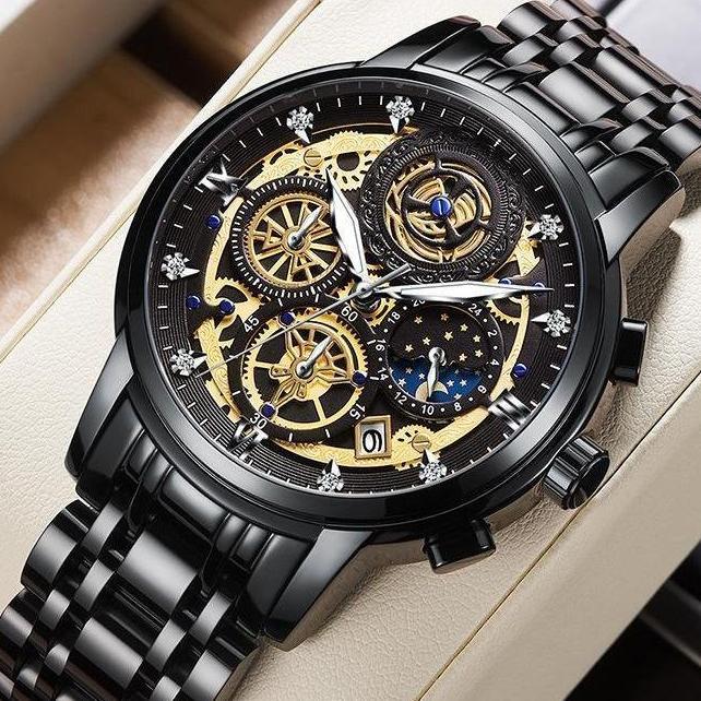 COD Jam Tangan Pria JP-17  Luxury Original Analog Sporty Full Stainless Tahan Air 3atm Jam Tangan Pr