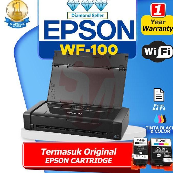 Printer Epson WF100 WiFi Inkjet Printer Portable