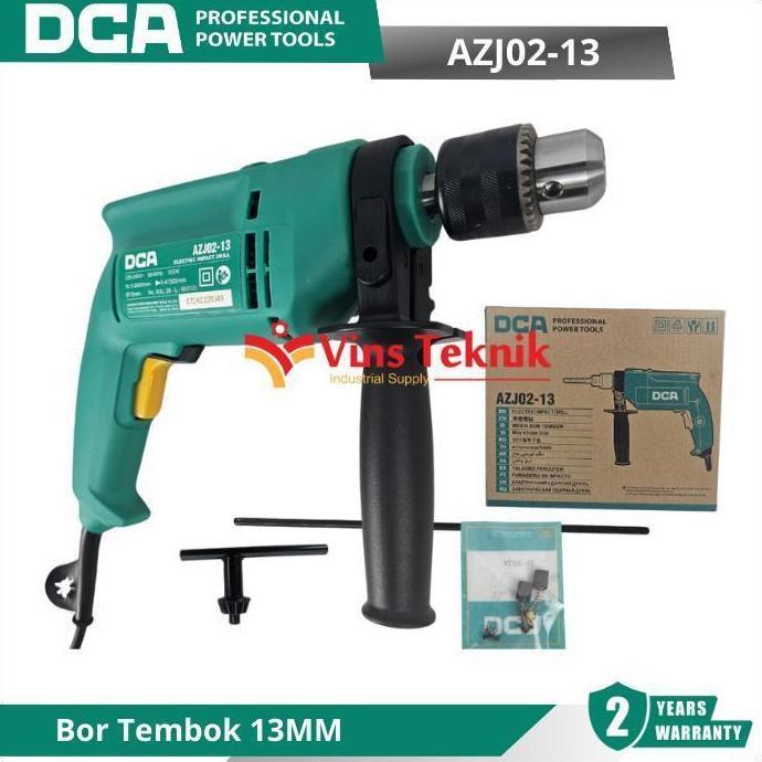 Promo Dca Azj02-13 Mesin Bor Tembok Listrik Impact Drill 13Mm 500Watt Azj 02-13