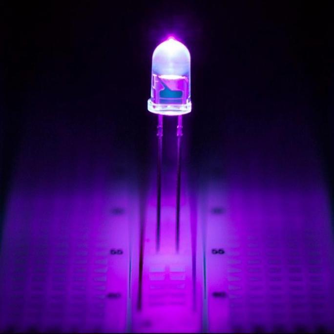 Led 5Mm Bening Nyala Ungu 2 Kaki