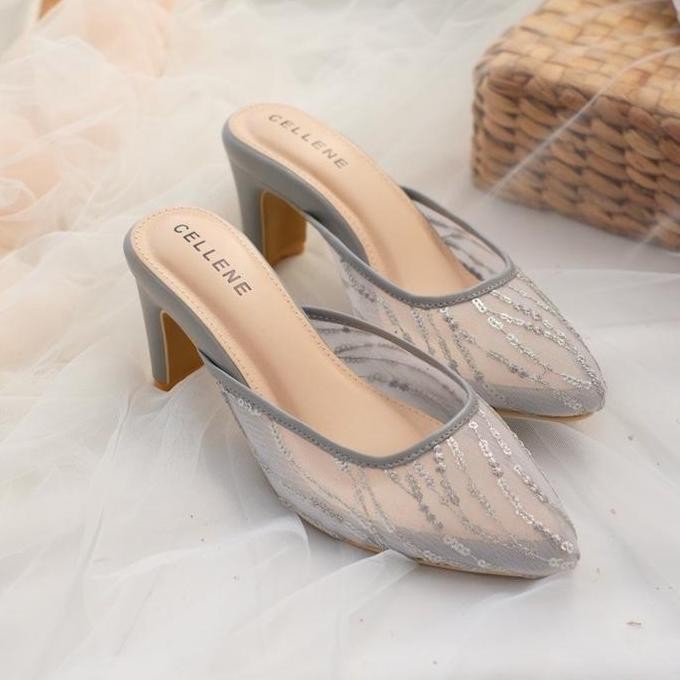 Cellene Hawa Lace Heels 37-42 Shoes Wanita