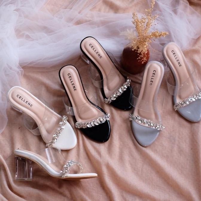 [Cellene] Cataleya Heels | Heels 7Cm Wedding Shoes Diamond Hak Kaca Wanita