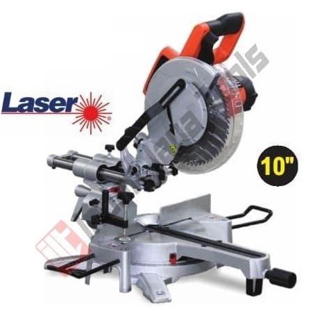 ALDO 1080 Mitre Saw Sliding 10 Inch + Laser Guide - Miter Gergaji Kayu
