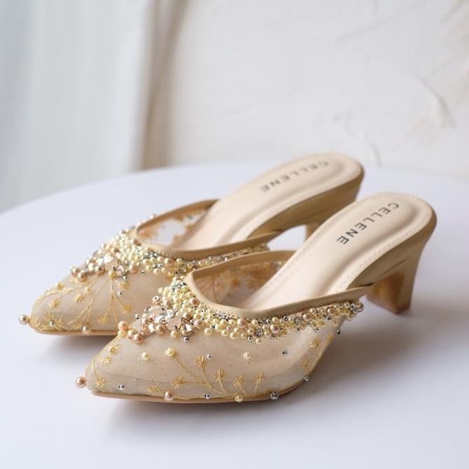 Ghaisa Beads Heels / Wedding Shoes 5Cm / Sepatu Pengantin Wanita
