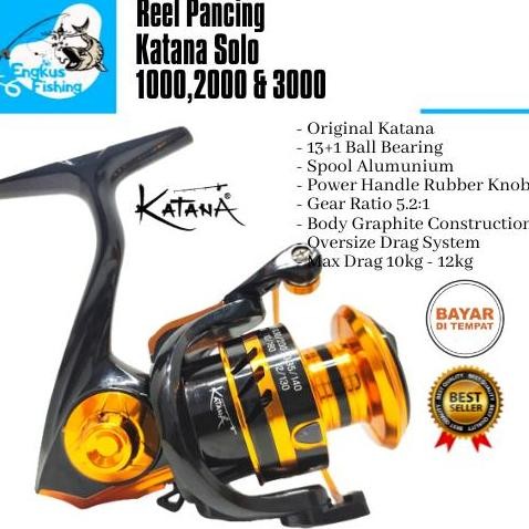 Reel Pancing Katana Solo 1000-3000 (13+1 Bearing) Power Handle Murah