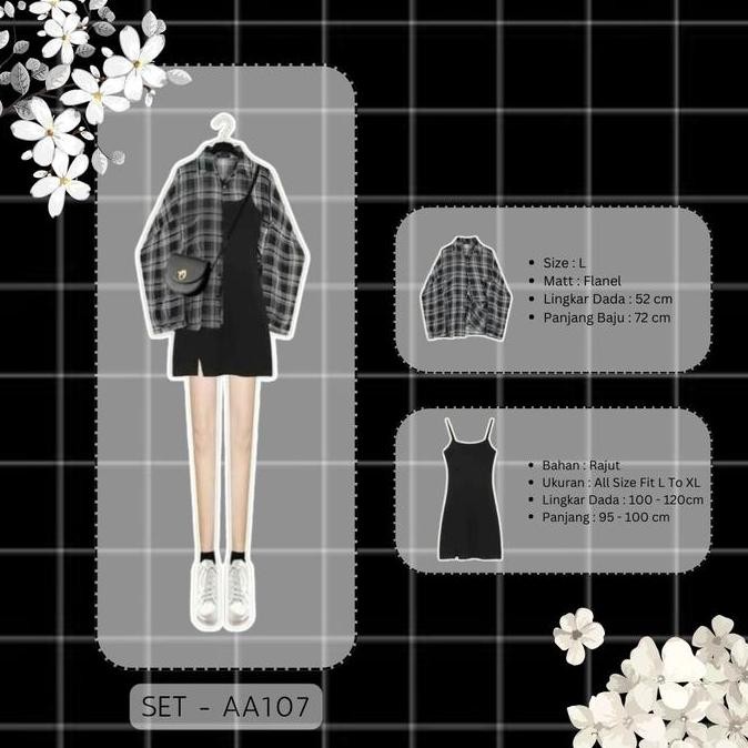 Promo One Set Korean Outfit Ootd Wanita Kekinian Outfit Ulzzang Outfit Korean Style Remaja One Set -