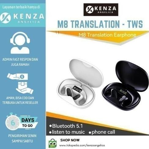 Awafash- M8 Translator TWS Earphone - Headset Penerjemah 144 Bahasa Asing