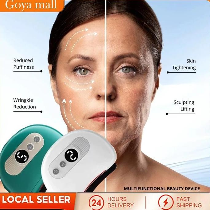 BECQUEREL- Alat Kecantikan Wajah Gua Sha Listrik / Rejuvenasi Wajah 9 Tingkat Getaran Pijat / Keroka