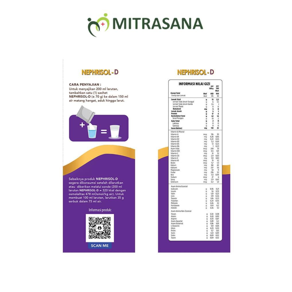 Nephrisol-D Vanilla 210 Gram - Nutrisi Khusus Pasien Ginjal Kronik Hd/Capd Original