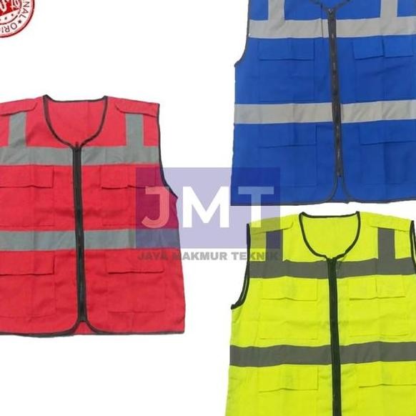 Rompi Kain Drill 4 Kantong Proyek Safety Vest