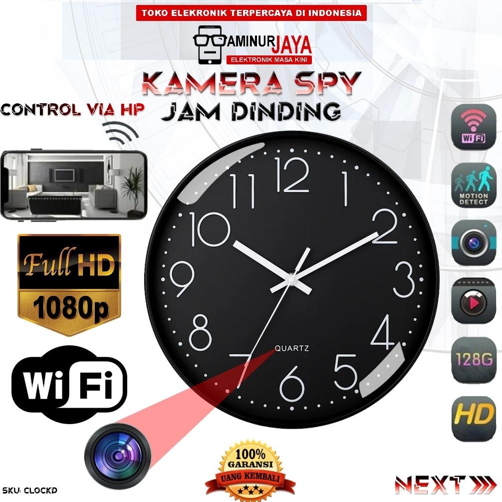 Kamera CCTV Wall Clock IP Camera Wifi Jam Dinding Wireless Hidden Spycam Full HD 1080P 4K Cctv Rumah