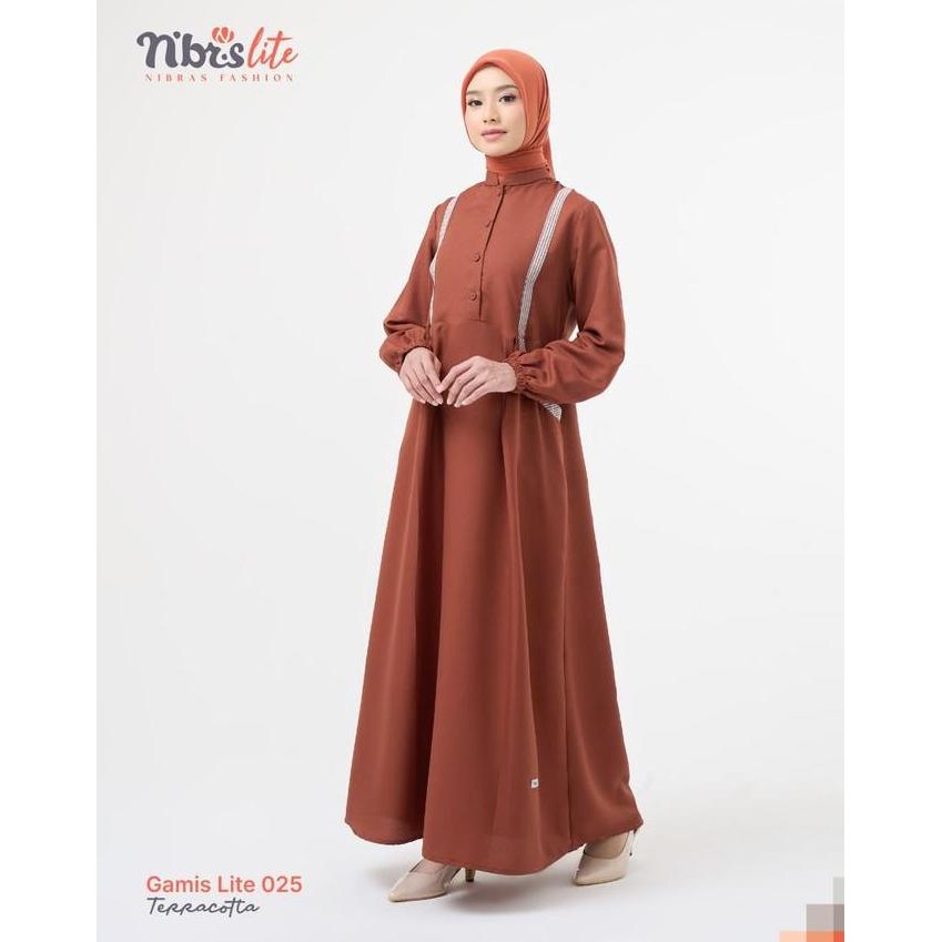 DF207>> GAMIS LITE 025 NIBRAS Material Berry Skin mix Motif Salur Ventura