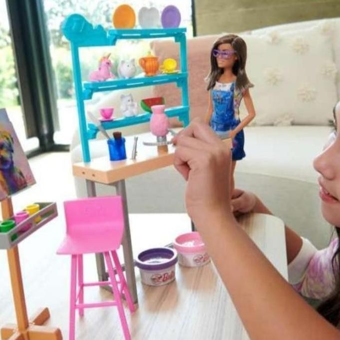 barbie relax and create art studio mainan boneka anak perempuan