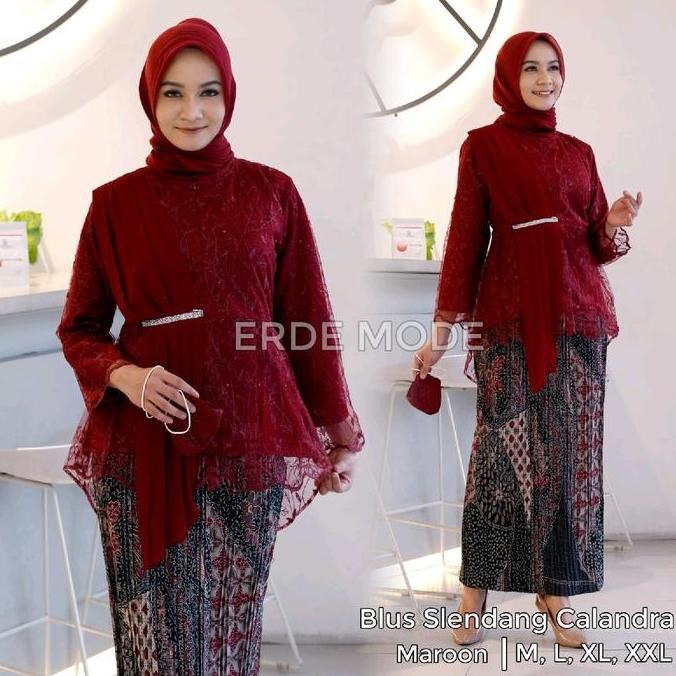 DF280>> AURORA SELENDANG SERUTTY/ KEBAYA MODERN/ kebayaWisuda Baju Dress Wanita Kondangan Pesta Pend
