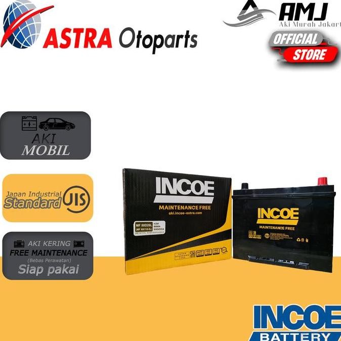 '' Incoe MF Astra Aki Mobil Toyota Harrier 80D26L - 68Ah Aki Kering ''