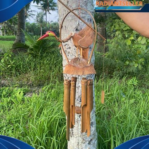 Terlaris Lonceng Angin Bambu Motif Burung - Genta Angin Bambu - Gantungan Bambu - Lonceng Bambu - Lo