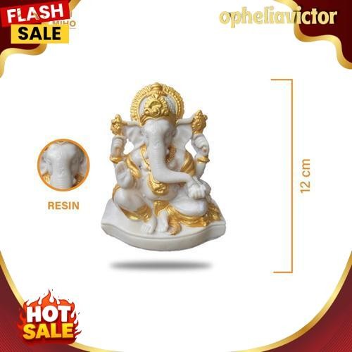 Termurah Patung Ganesha ceper 12 cm - Ganesha Resin - Patung Ganesa - Miniatur Ganesha - Ganesa - Pa