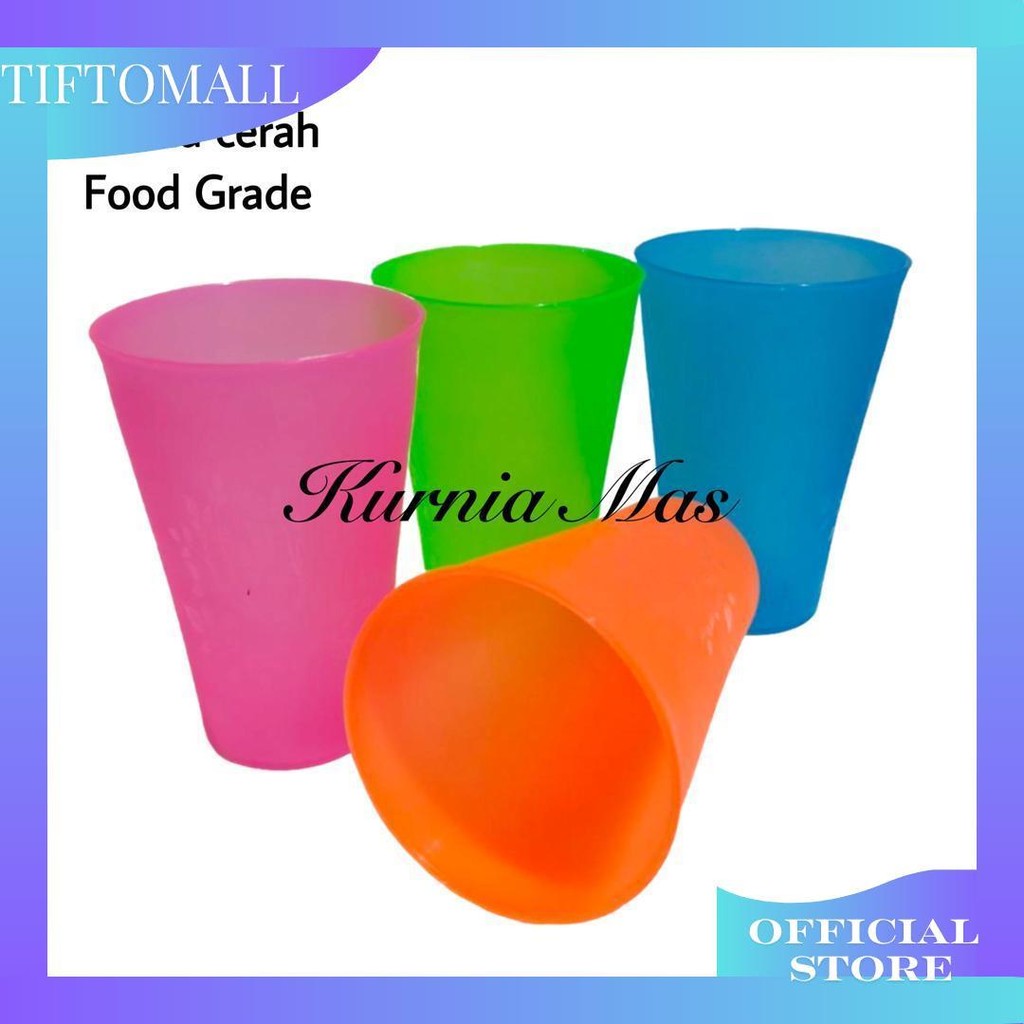 Gelas Plastik Warna Motif Daun Gelas Minum Es Gelas Souvenir Best Seller