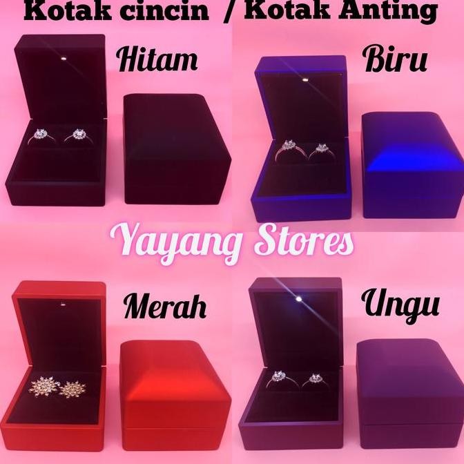 Kotak Cincin Led / Kotak Perhiasan Cincin Anting Lampu Led
