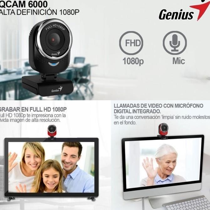 WebCam GENIUS QCAM 6000 Web Camera PC With Microphone For PC & Laptop BIM