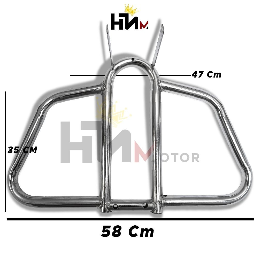 ENGINE GUARD MODEL KUPU PELINDUNG MESIN DEPAN MOTOR HONDA TIGER , CB , GL , GL PRO , MEGA PRO PNP Ak