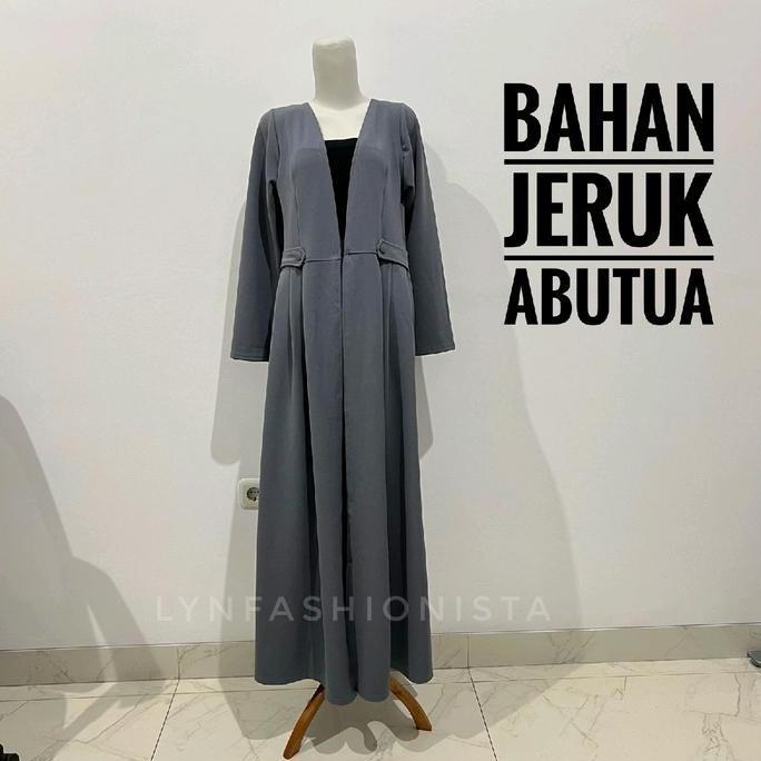Long Cardigan Panjang Outer Wanita Muslimah Jeruk Tebal Adem/Vika