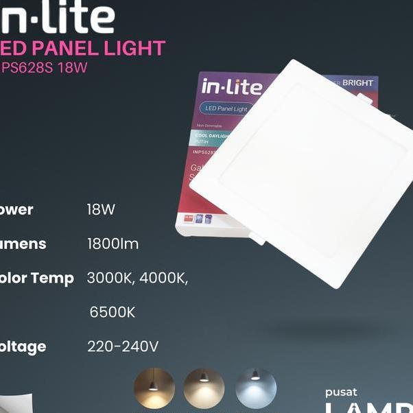 Inlite Led Panel Inbow Kotak 18Watt Led 220V 22Lt 18W Square
